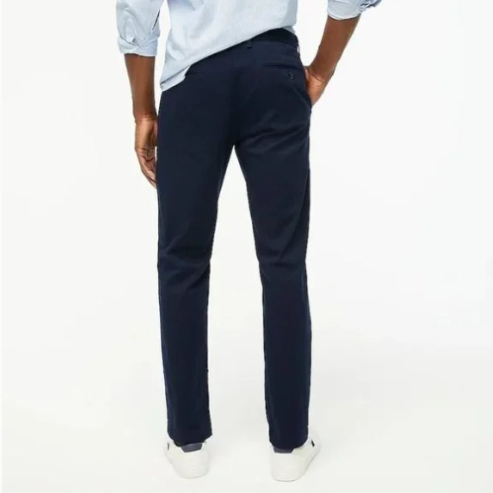 NWT J. Crew Straight Flex Mens Navy Blue Preppy Business Casual Chino Pants - Picture 2 of 3